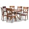 Baxton Studio Jessie Modern and Contemporary Grey Fabric and Walnut Brown Finished Wood 7-Piece Dining Set 176-10544-10893-Zoro - alternate 1